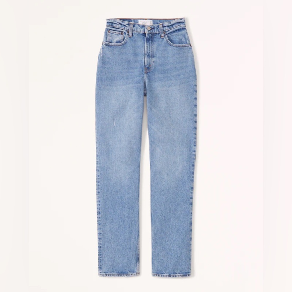 NWT Abercrombie 90s Straight Ultra High Rose Curve Love Jeans